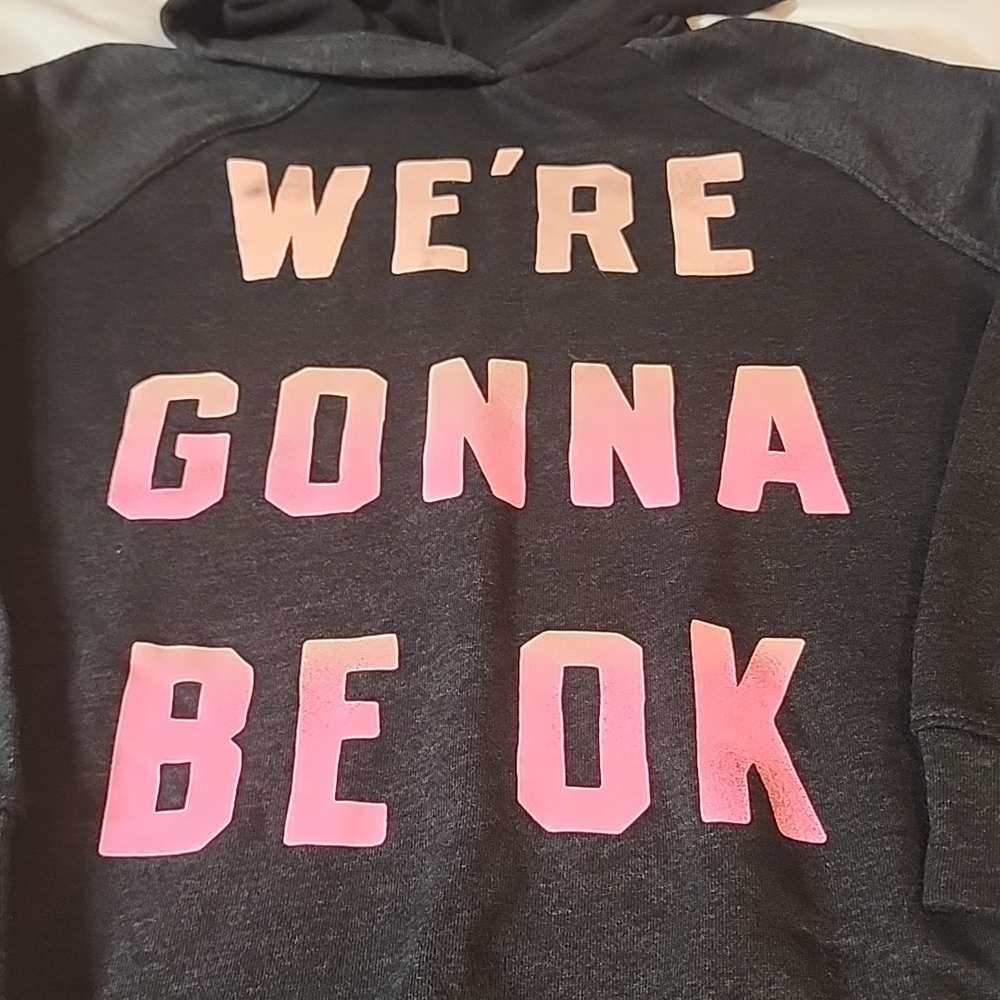 OLD NAVY WE'RE GONNA BE OK OVERSIZED HOODIE SZ 8 - Picture 2 of 6